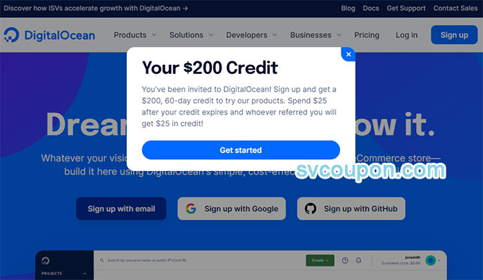 DigitalOcean Promo Code $200 Credit